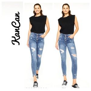 KanCan Distressed Ankle Skinny Jeans Button Fly 3 / 25